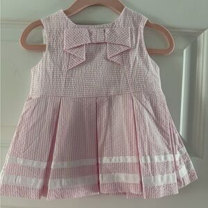 Nwt Tutto Piccolo Pink and White seersucker pink white Dress size 6 months